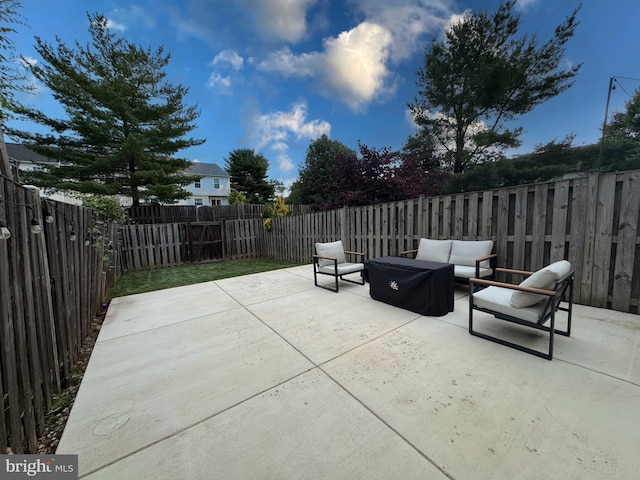 3159 Benton Square Dr, Olney, MD 20832 - fenced backyard with a patio and outdoor lounge area