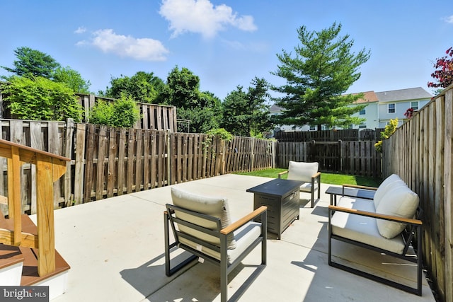 3159 Benton Square Dr, Olney, MD 20832 - fenced backyard featuring a patio area and outdoor lounge area