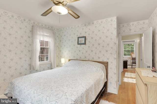 5947 Lillyan Ave, Baltimore, MD 21206 - bedroom featuring wood finished floors and ceiling fan