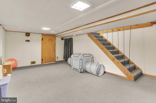 5947 Lillyan Ave, Baltimore, MD 21206 - finished below grade area featuring carpet and stairway