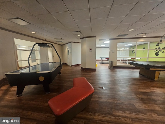 307 Yoakum Pkwy Unit 716, Alexandria, VA 22304 - game room with billiards, wood finished floors, and a paneled ceiling