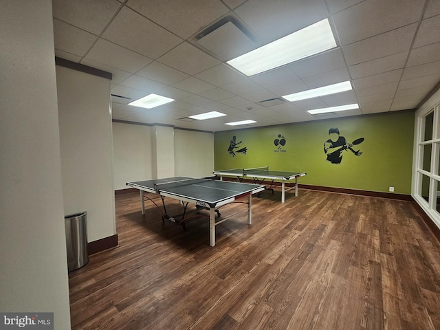 307 Yoakum Pkwy Unit 716, Alexandria, VA 22304 - rec room with wood finished floors and a drop ceiling