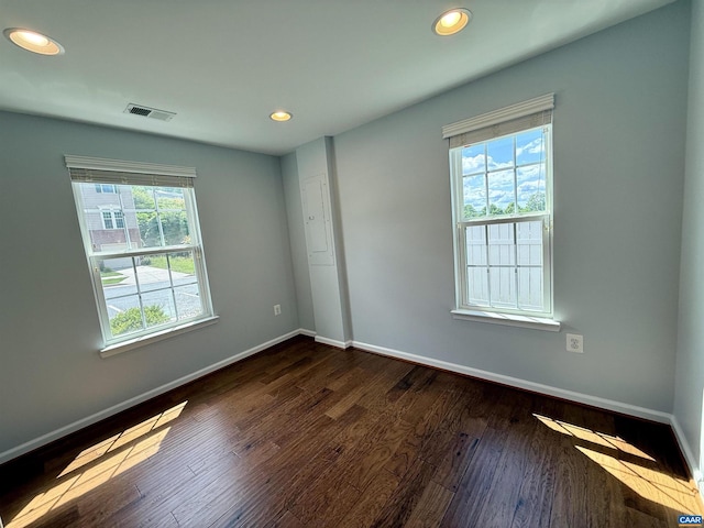 2176 Whispering Hollow Ln, Charlottesville, VA 22911 - empty room with dark wood finished floors and recessed lighting