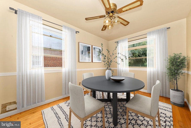 11944 Andrew St, Silver Spring, MD 20902 - dining area with light wood finished floors and ceiling fan