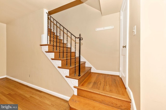 11944 Andrew St, Silver Spring, MD 20902 - stairs with wood finished floors and baseboards