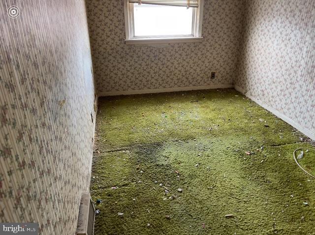 6530 Algard St, Philadelphia, PA 19135 - carpeted spare room featuring baseboards and wallpapered walls