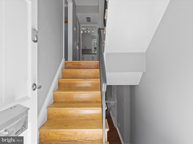 3390 Whipple Ct, Annandale, VA 22003 - stairs with wood finished floors