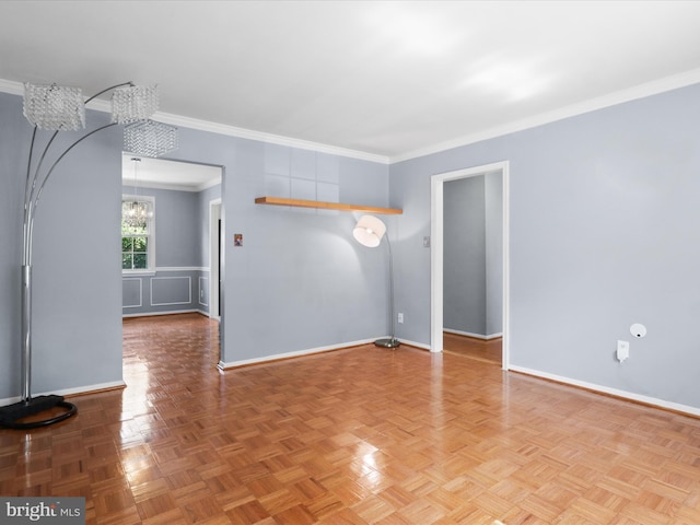 3390 Whipple Ct, Annandale, VA 22003 - unfurnished room with a chandelier and crown molding