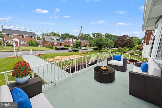 1112 Serrill Ave, Lansdowne, PA 19050 - covered porch with an outdoor living space and a residential view