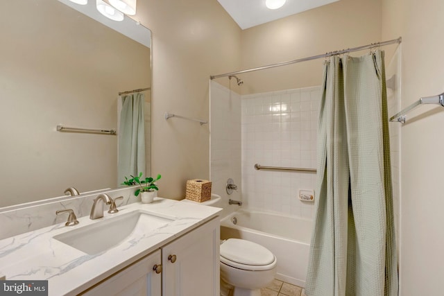 13854 Cinch Ln, Gainesville, VA 20155 - bathroom with vanity, shower / bath combination with curtain, and tile patterned flooring