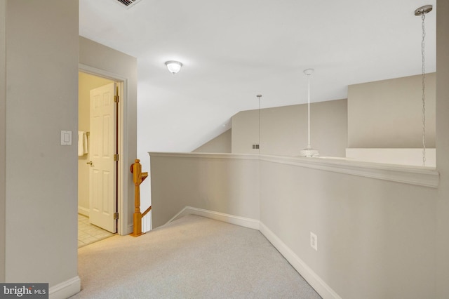 13854 Cinch Ln, Gainesville, VA 20155 - hall with an upstairs landing, carpet floors, and lofted ceiling