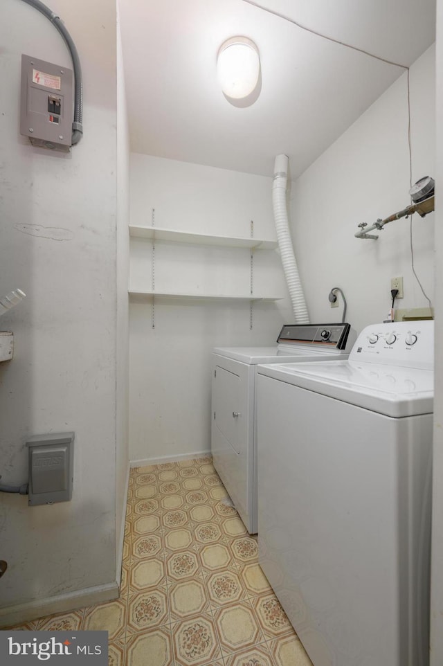 3808 Adelaide Dr, Mount Laurel, NJ 08054 - laundry room with washing machine and clothes dryer and light floors