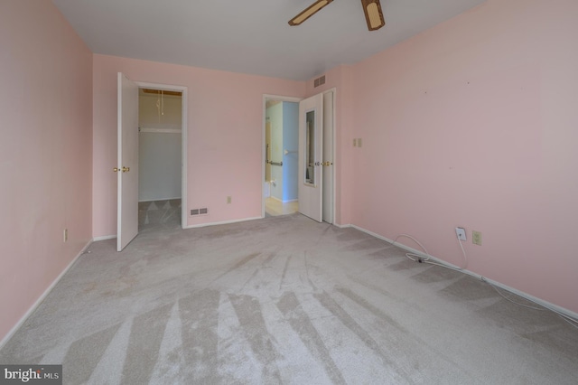 3808 Adelaide Dr, Mount Laurel, NJ 08054 - unfurnished bedroom with carpet flooring, a walk in closet, attic access, and ceiling fan