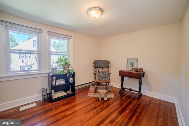 38 E Old Baltimore Pike, Media, PA 19063 - living area with hardwood / wood-style flooring and baseboard heating