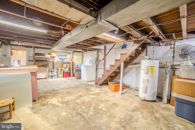 38 E Old Baltimore Pike, Media, PA 19063 - unfinished basement featuring water heater and stairway