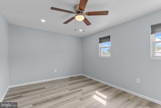 3647 Friar Rd, Philadelphia, PA 19154 - spare room featuring light wood-type flooring, recessed lighting, and a ceiling fan