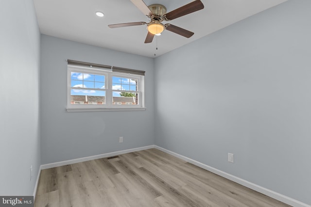 3647 Friar Rd, Philadelphia, PA 19154 - unfurnished room featuring light wood-type flooring, ceiling fan, and recessed lighting