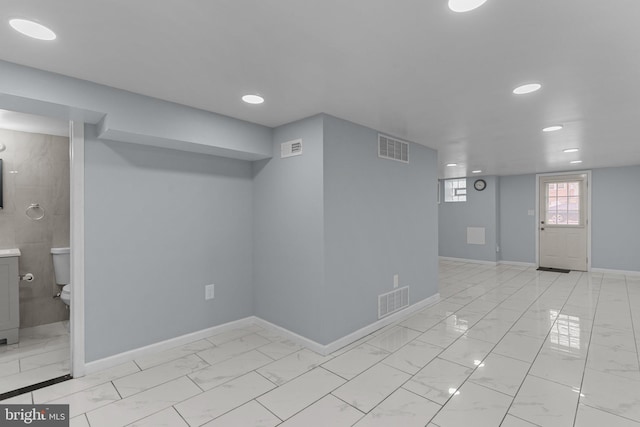 3647 Friar Rd, Philadelphia, PA 19154 - basement featuring light marble finish flooring and recessed lighting
