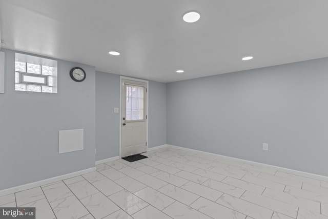 3647 Friar Rd, Philadelphia, PA 19154 - entrance foyer with healthy amount of natural light, light marble finish flooring, and recessed lighting