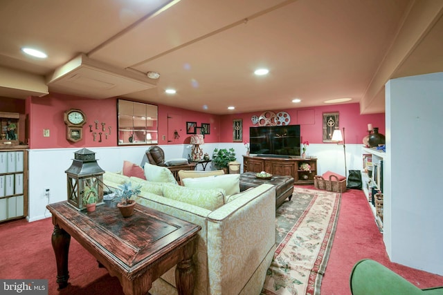 201 Laurence Dr, Moorestown, NJ 08057 - living room with carpet flooring and recessed lighting