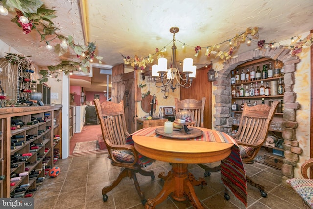201 Laurence Dr, Moorestown, NJ 08057 - tiled dining area with a chandelier