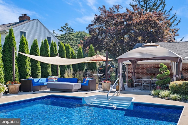 1512 Marsh Rd, Wilmington, DE 19803 - view of pool featuring outdoor lounge area, a gazebo, and a patio