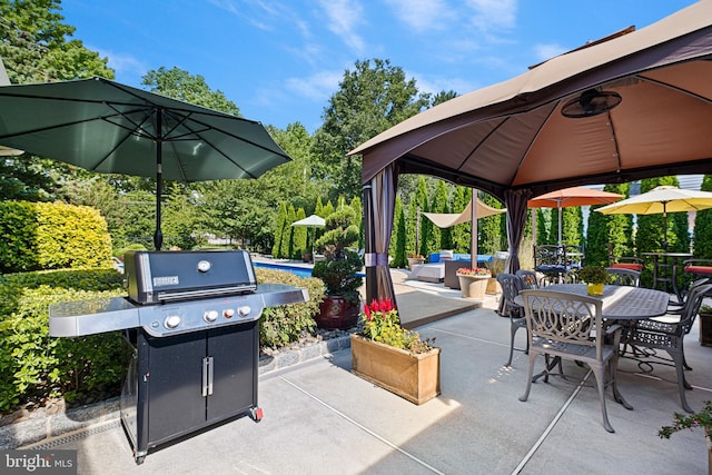 1512 Marsh Rd, Wilmington, DE 19803 - view of patio / terrace featuring area for grilling, a gazebo, outdoor lounge area, and outdoor dining area