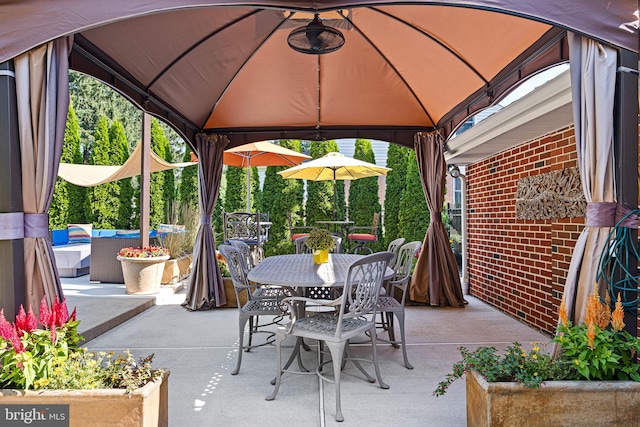 1512 Marsh Rd, Wilmington, DE 19803 - view of patio featuring a gazebo and outdoor dining space