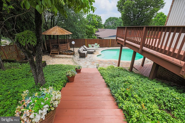 7119 Pheasant Cross Dr, Baltimore, MD 21209 - view of swimming pool featuring a deck, a fenced backyard, outdoor lounge area, and a patio area