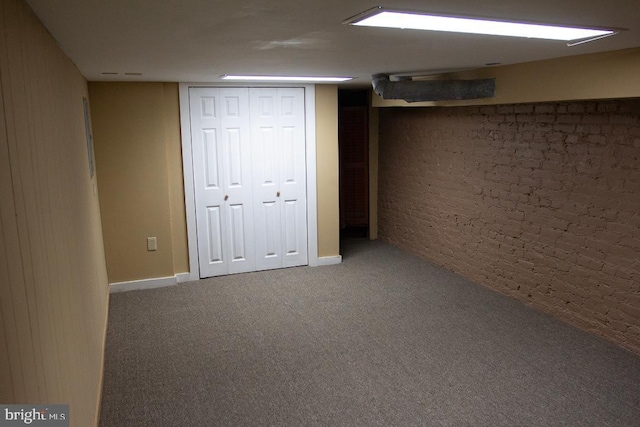 736 Seitz St, Easton, PA 18042 - finished basement featuring carpet floors and brick wall
