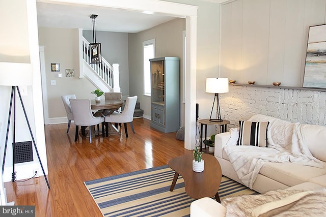736 Seitz St, Easton, PA 18042 - living room with stairs and wood finished floors