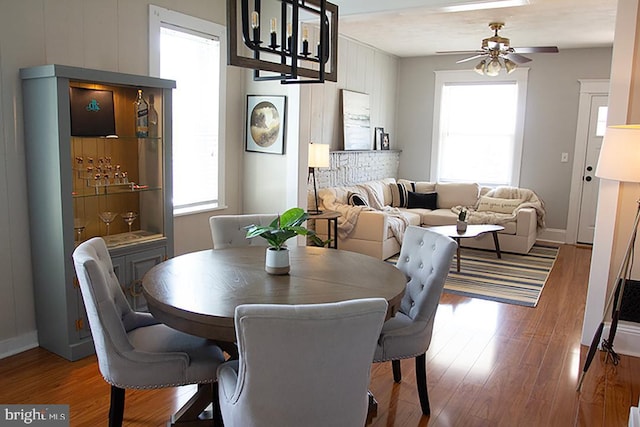 736 Seitz St, Easton, PA 18042 - dining room featuring wood finished floors and ceiling fan