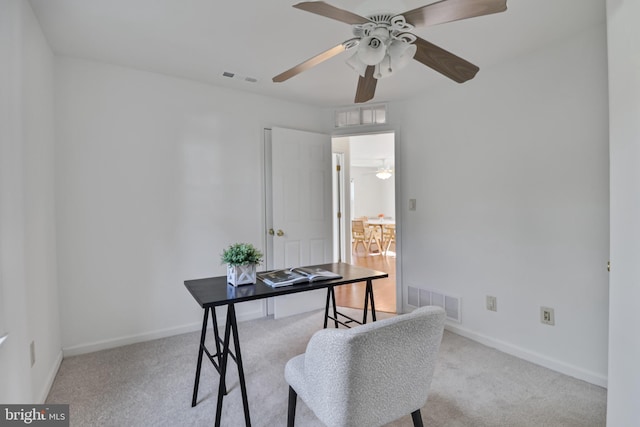 925 Barron Ave, Baltimore, MD 21221 - office area with a ceiling fan and carpet floors