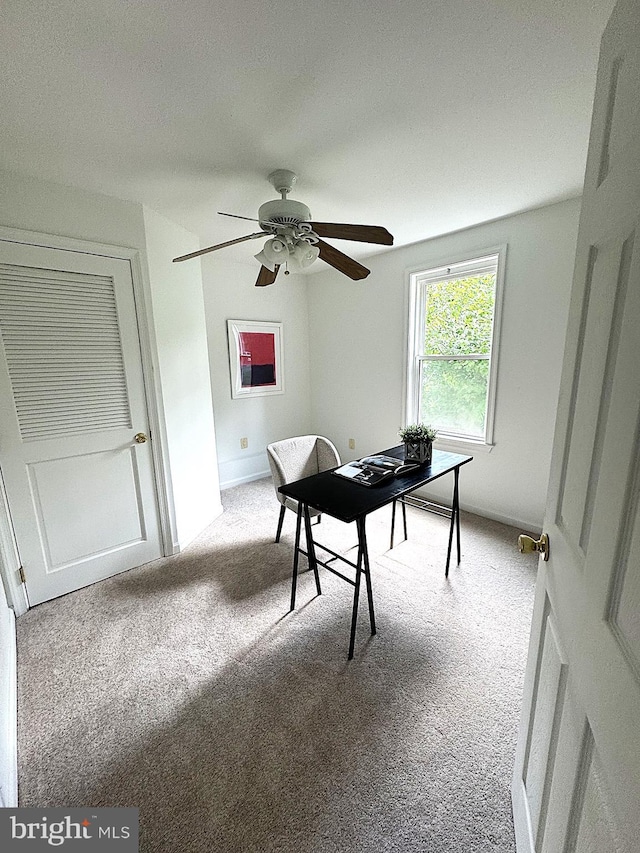 925 Barron Ave, Baltimore, MD 21221 - office area with carpet flooring and ceiling fan