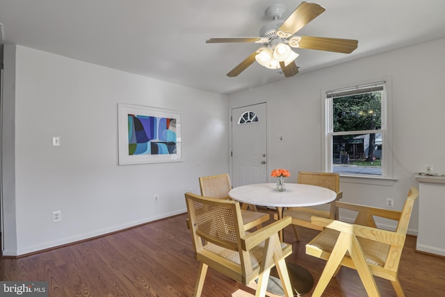 925 Barron Ave, Baltimore, MD 21221 - dining room featuring a ceiling fan and wood finished floors