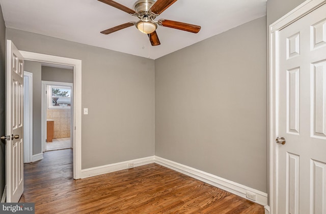 4352 Sheldon Ave, Baltimore, MD 21206 - empty room with wood finished floors and a ceiling fan