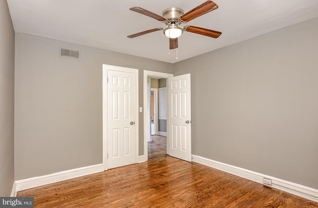 4352 Sheldon Ave, Baltimore, MD 21206 - unfurnished bedroom with wood finished floors and a ceiling fan