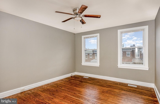 4352 Sheldon Ave, Baltimore, MD 21206 - spare room featuring dark wood-type flooring and ceiling fan