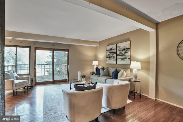 20207 Laurel Hill Way, Germantown, MD 20874 - living area with hardwood / wood-style flooring and baseboards