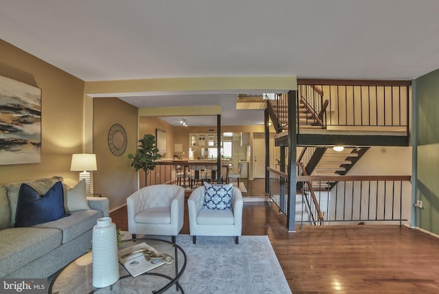 20207 Laurel Hill Way, Germantown, MD 20874 - living room with wood finished floors and stairway