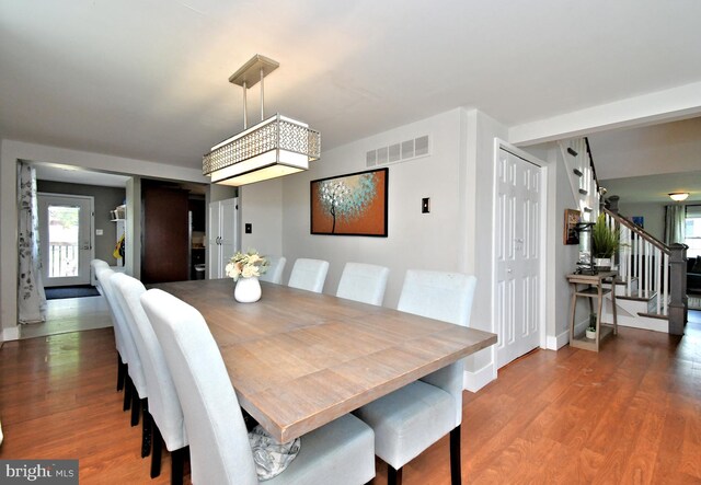 1437 Hilltop Rd, Pottstown, PA 19464 - dining room with stairway and wood finished floors