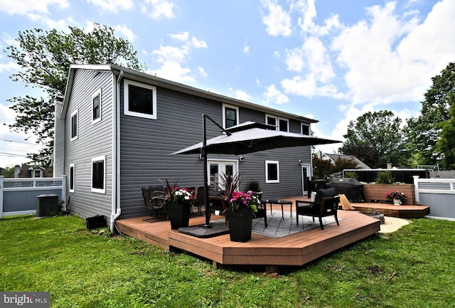 1437 Hilltop Rd, Pottstown, PA 19464 - rear view of house with outdoor lounge area and a wooden deck