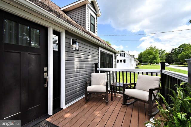 1437 Hilltop Rd, Pottstown, PA 19464 - wooden deck featuring a yard