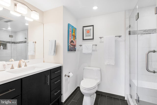 2121 Jamieson Ave Unit 707, Alexandria, VA 22314 - full bathroom with vanity, a stall shower, and recessed lighting