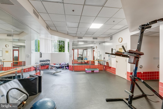 2121 Jamieson Ave Unit 707, Alexandria, VA 22314 - gym with a paneled ceiling