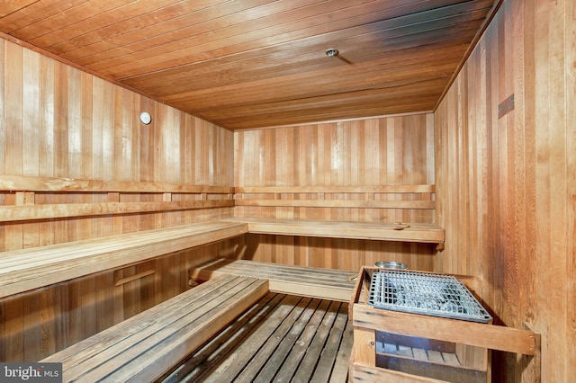 2121 Jamieson Ave Unit 707, Alexandria, VA 22314 - relaxing sauna featuring wood ceiling and wood walls