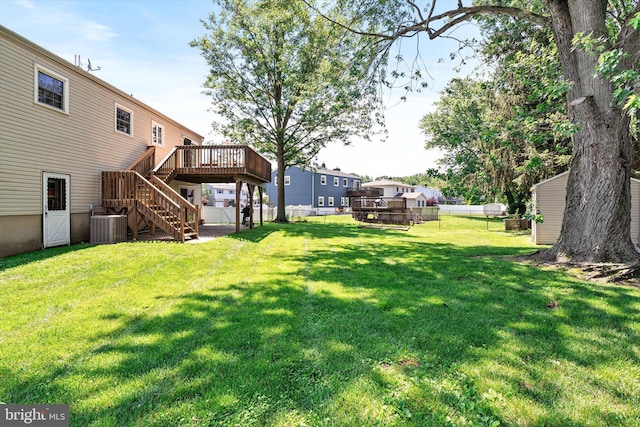 5 Wisteria Ln, Hamilton, NJ 08690 - view of yard featuring stairs and a deck