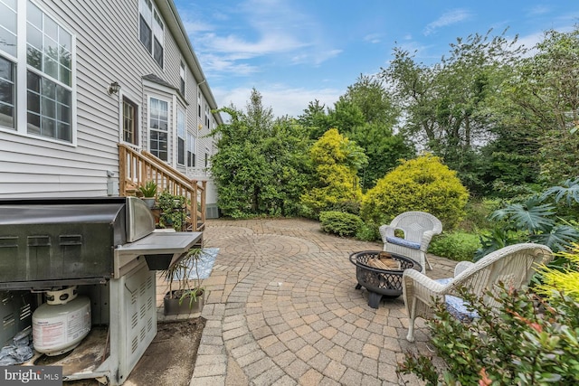 17 Paddock Ln, Flemington, NJ 08822 - view of patio with a fire pit, grilling area, and entry steps