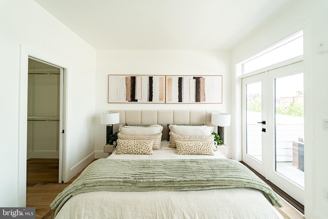 2517 Ontario Rd NW Unit Ph7, Washington, DC 20009 - bedroom featuring access to exterior, wood finished floors, and a walk in closet