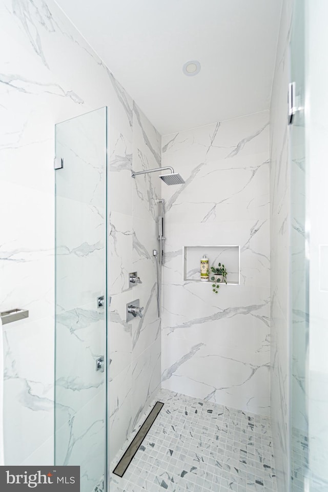 2517 Ontario Rd NW Unit Ph7, Washington, DC 20009 - bathroom featuring a marble finish shower